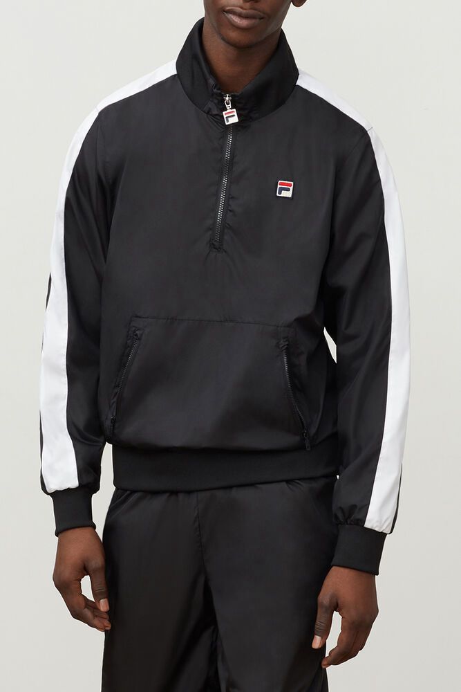 Fila Jacket Mens Black - Hopper Windbreaker - Philippines 6942537-IY